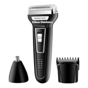 Máquina Barbear Shaver Raspar Aparador Kemei Novo Modelo Preto 127/220v