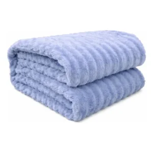 Cobertor Casal Grande Luster Corttex Azul Claro Canelado 250 G Azul-claro