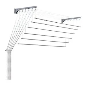 Varal Prático Teto Ou Parede 100x56cm De Aço Branco Secalux Secalux