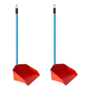 Pá de Lixo Coletora Grande Plástica Cabo com Vara de 60 cm Kit 2 Unidades