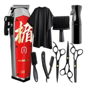 Maquina De Cortar Cabelo Madeshow M10 Tesouras Profissionais Vermelho 127/220v