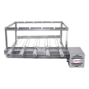 Kit Churrasqueira Elétrica Giratória 5 Espetos - Brasa Grill Direito 127/220v