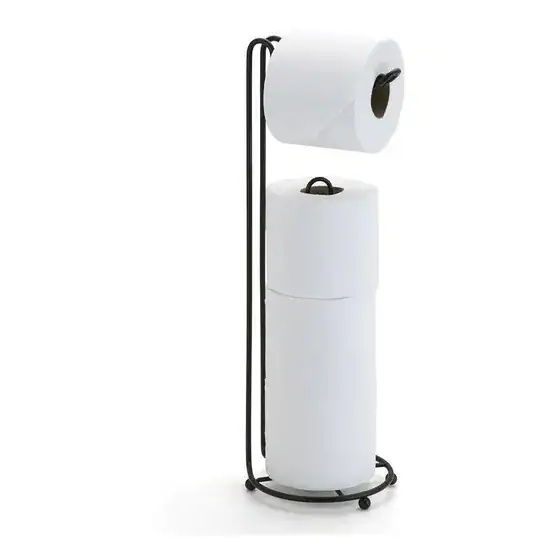 Suporte De Chão Porta Rolo P/ 4 Papel Higiênico Black Arthi