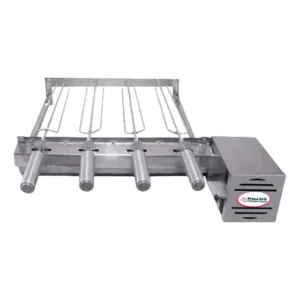 Kit Grill Giratório Inox 4 Espetos Único Andar Cor Direito