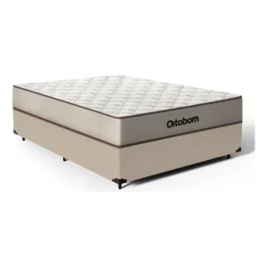 Cama Box Casal + Colchão Espuma D60 Double Face - Ortobom Cor Bege