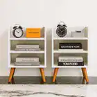 Kit 2 Mesas De Cabeceira Decore Retrô - Duas Cores Branco - Imagem 5