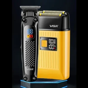 Kit Maquina Cabelo Corte Acabamento Barba Profissi Essencial Cor Preto Corte / Amarelo Barba
