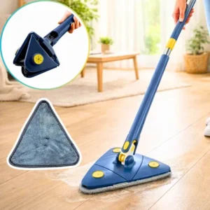 Rodo Mop Triangular Rotativo Limpeza Vidro Chão Parede 360° Azul