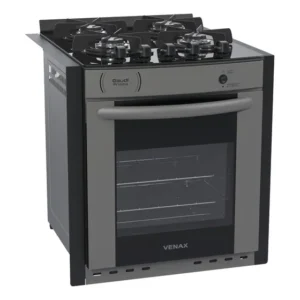Fogao De Embutir 4 Bocas Venax 18616 Gaudi Prisma Vitreo Grafite 127V/220V