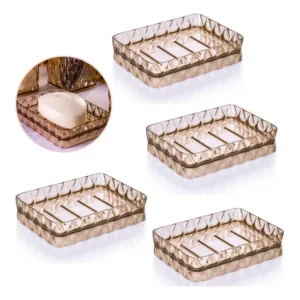 4 Saboneteiras Porta Sabonete Barra Pia Banheiro Lavabo Luxo Âmbar