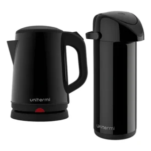Kit Chaleira Elétrica 1,8l + Garrafa Térmica 1l Verona Preta Preto 127v
