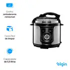 Panela De Pressão Elétrica Elgin Ppr 4 Litros 840w Inox 220v Prateado/preto 220v - Imagem 3