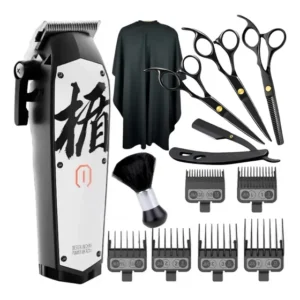 Maquina De Cortar Cabelo Madeshow M10 Tesouras Profissionais Branco 127/220v