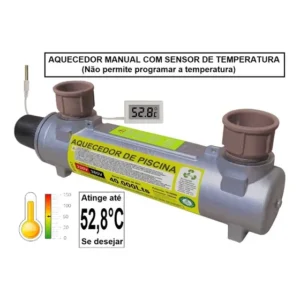 Aquecedor D Piscina Manual 10kw Compacto 40.000lts