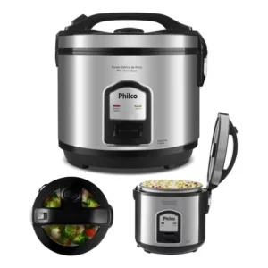 Panela De Arroz Philco 5 Xícaras Ph5p Visor Glass Inox 127v Prateado 127v 60 Hz