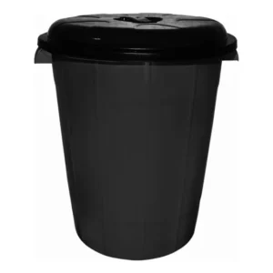 Cesto Lixo Agua Gigante Com Tampa E Alças Lavanderia 100lts Preto