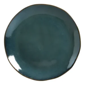 Conjunto 6 Pratos Rasos Stoneware Azul Ø26,5cm Orgânico Oceano
