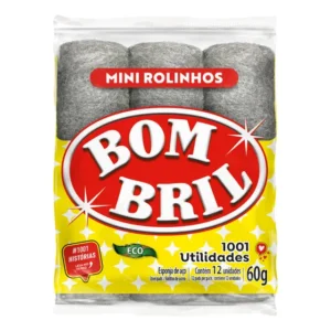 Lã de Aço Bombril Mini Rolinhos com 12 unidades