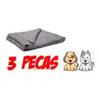 Cobertor Pet 3 Peças Resistente Pronta Entrega 1,33 X 1,10 Misto Cinza - Imagem 6