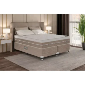 Cama Box+colchão Castor Queen Premium One F Tecnopedic 158x198x57
