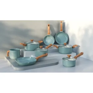 Conjunto De 8 Panelas Indução Pratic Cook Green Mimo Style Verde
