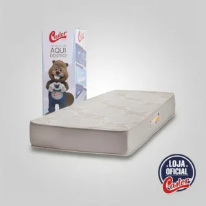 Colchão Caixa Comfort Pocket Castor Double Face 88x188x25cm Cor Creme