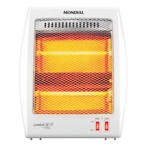 Aquecedor De Ambiente Mondial A16 Controle De Temperatura Branco Com Cinza