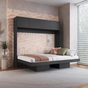 Cama Casal Articulável Horizontal Portas 140 Hanover Grafite Grafite