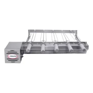 Kit Grill Giratório Inox 5 Espetos Bivolts Único Andar