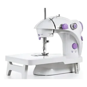 Mini Máquina De Costura Portátil Com Mesa Extensora Branco 127v