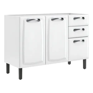 Balcão Itatiaia New Premium aço 3 portas Sem Tampo Branco