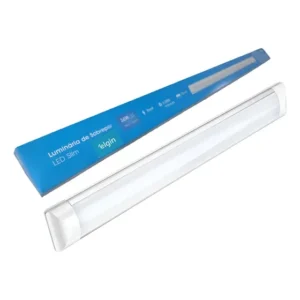 Kit 2 Luminária Sobrepor Slim Led 40w 120cm Tubular Branca 127/220v Branco