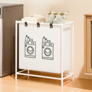 Cesto Organizador De Roupa Suja Limpa Lavanderia Banheiro Branco Lisa