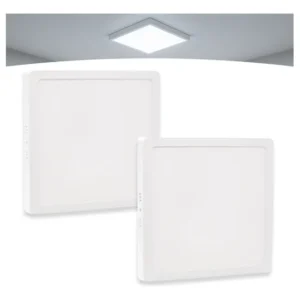 Kit 2 Plafon LED Quadrado RY 25W Sobrepor Branco Frio Teto