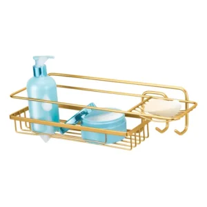 Suporte Porta Shampoo Sabonete Box Banheiro Aço Dourado