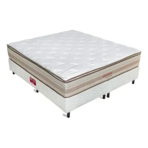 Kit Colchão Cama Box Fit King Splendor Top Orthocrin Branco