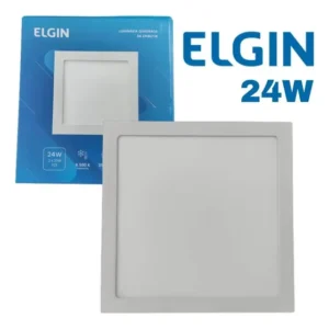 Kit 2 Painel Plafon Led Sobrepor Quadrado 24w 6500k Elgin Estrutura Branco