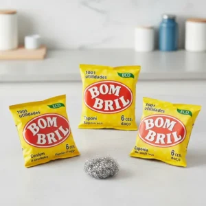 Pack 3 Palha De Aço Esponja Lã Bombril 18 Unidades 45g Cinza