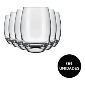 Conjunto 6 Copos de Vidro Nadir Figueiredo Aruba 465ml Transparentes