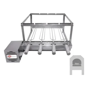 Grill Rotativo Inox 4 Espetos Bivolt Brasa Grill 55cm Esquerdo Bivolts