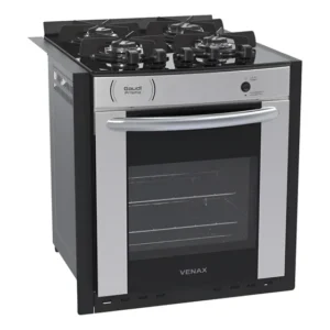 Fogão Embutir 4 Bocas Gaudi Prisma Vitreo Inox Gás Glp Venax