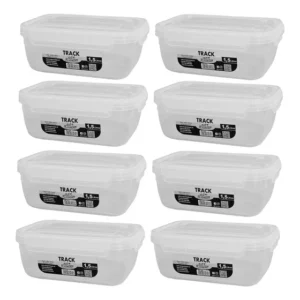 Kit 10 Potes 1,5l Marmitas Reutilizavel Transparente Trava