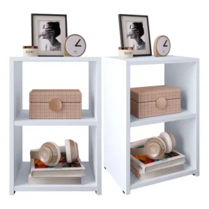 Kit 2 Criado Para Quarto Bella Várias Cores Disponíveis Moderna - Branco