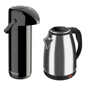 Kit 1 Chaleira Elétrica 1,8 110v + Garrafa Térmica 1 Litro