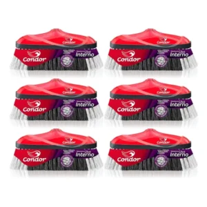 Kit 6 Vassouras Cerdas Macias Uso Interno Varre Muito Condor