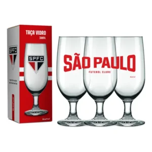 Taça Vidro Cerveja Times Futebol Oficial Presente 300 Ml
