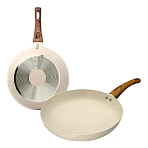 Frigideira Cerâmica Antiaderente Kit Com 3 Peças 20 E 24cm Bege