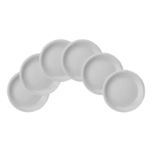 6 Pratos De Sobremesa 19cm Protel Porcelana Branca Schmidt Cor Branco Liso