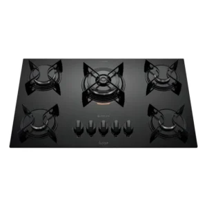 Cooktop 5 Bocas Preto De Vidro E Tripla Chama Atlas Bivolt Preto 127/220v