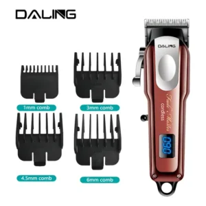 Máquina De Cortar Cabelo Sem Fio Profissional Daling Dl-1587 Cor Marrom